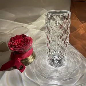1PC Crystal Diamond Desk Lamp Color Changing Touch Control LED Night Light with 3 Color USB Charger Perfect for Home Decor Halloween Christmas Desk Camping Party