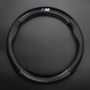 Universal Car Steering Wheel Cover, Carbon Fiber Leather, Anti-Slip Design, Fits Bmw Models, Stylish Automotive Accessory, Car Accessories