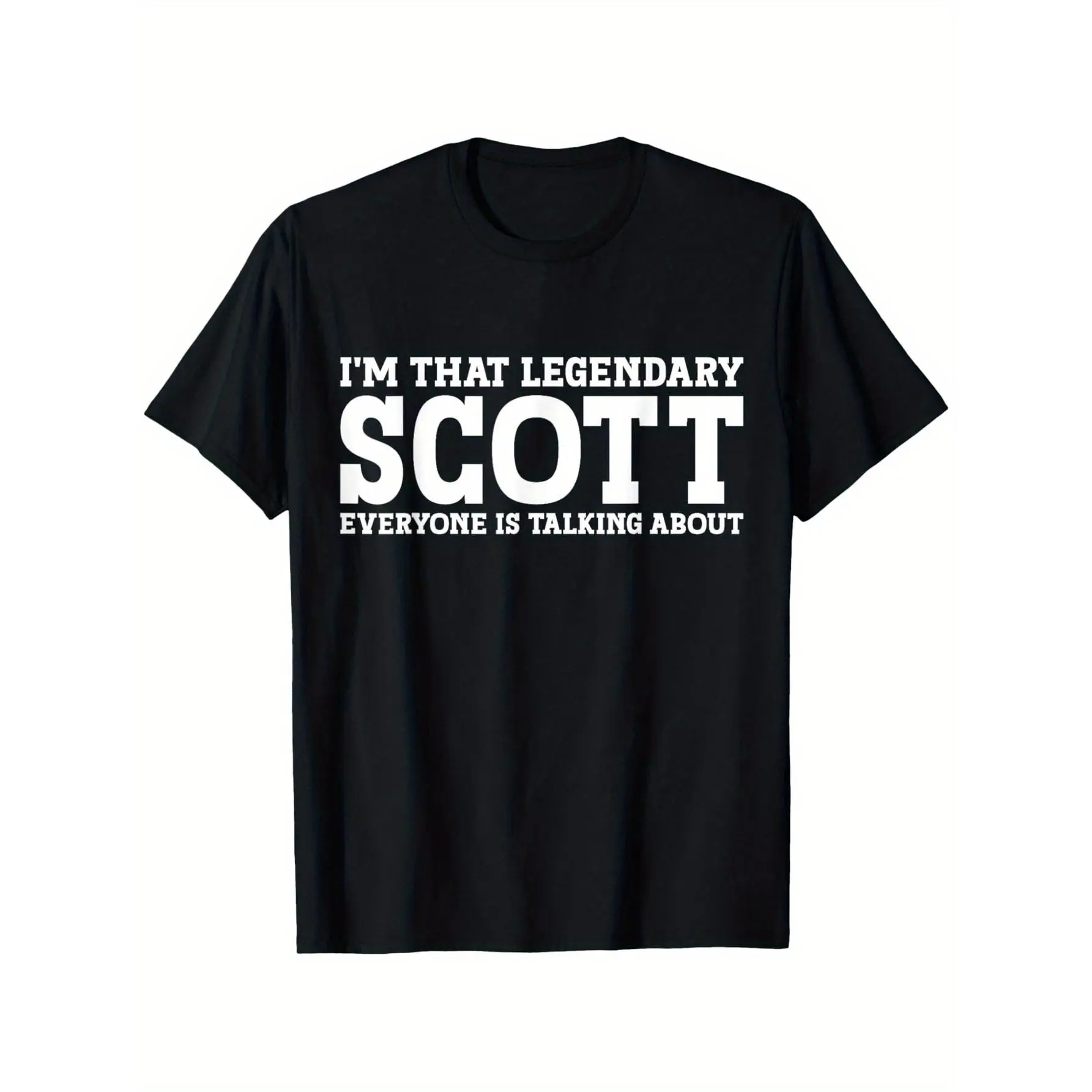Scott Surname Funny Graphic Top - Menswear 100% Cotton 180g Heavyweight Short-Sleeve Round Neck Streetwear T-Shirt for Men, Women