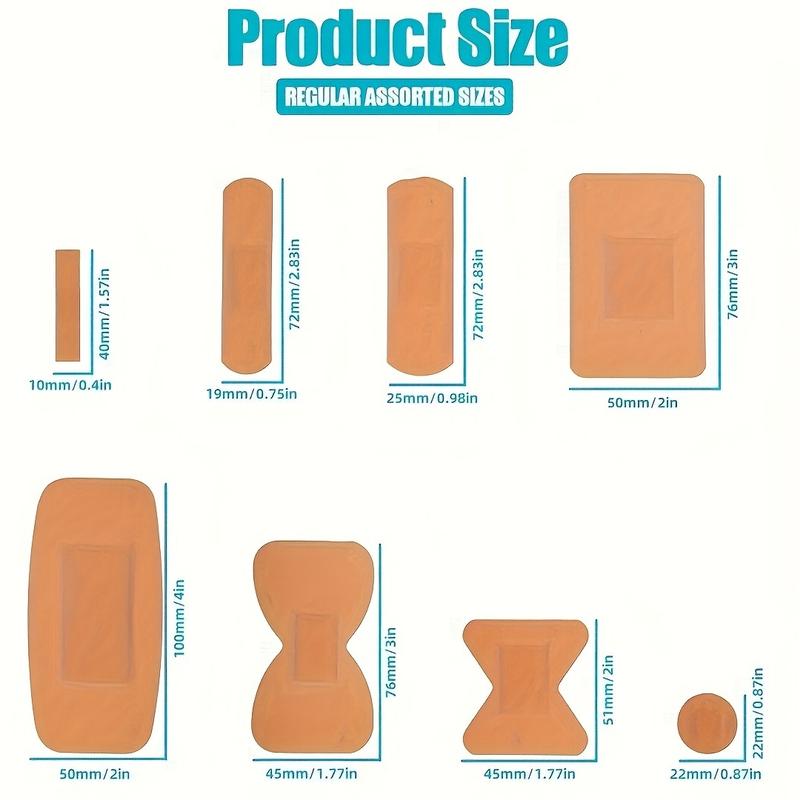 80-Pack Assorted PE Flexible Adhesive Bandages - Waterproof, Breathable with Cushioned Pad, Wound Care for Fingers & Knuckles