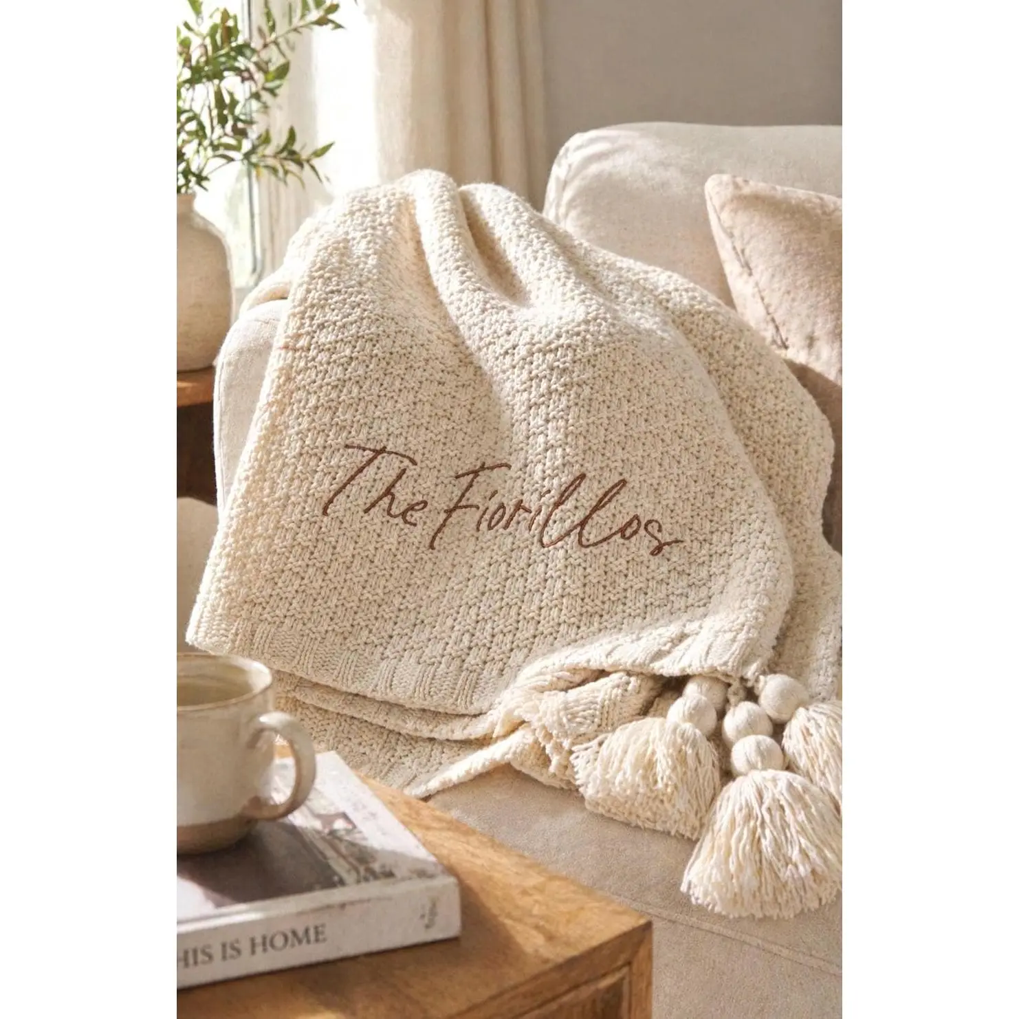 Custom Name Embroidered Blanket Personalized Throw Wedding Gift Bridal Shower G