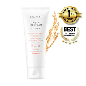 [S.NATURE] Aqua Rice Foam Cleanser 2.7 fl oz (80ml) | 2-in-1 Gentle Facial Cleanser for No Double Cleansing, Deep Pore Cleansing with Rice & Red Bean Extract for Brightening & Soft Skin | Mother's Day Gift
