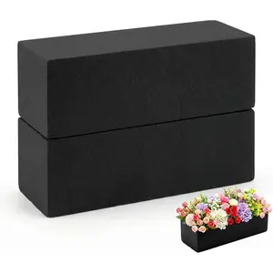 Black Floral  Blocks for Artificial & Dried ,  Floral  Blocks, Water Resistant Flower  Blocks, Dry Floral Foams for Artificial  (2, 9x2.99x2.99")
