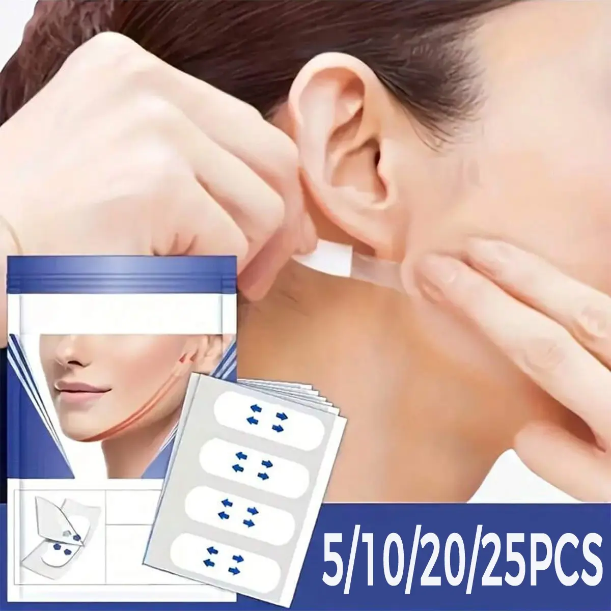 5/10/15/20 Sheets Facial Lifting Tape, Face Lift Tape, Skin Care Tools, Invisible Instant Lift, Reduces Double Chin, Alcohol-Free, Unisex, Suitable for All Skin Types