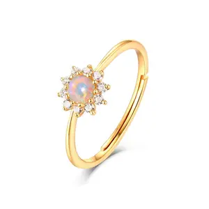 Opal Sun Adjustable Ring