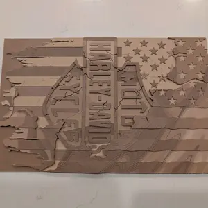 Harley Davidson American flag 3d printed sign