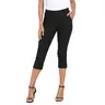 HDE Women's 19" Inseam Dressy Basic Cropped Leg Capris - Stretchy Fitted Pull-On Classy Fabric Pants with Pockets, Smooth Spandex Straight Hip Day Business Casual Bottoms