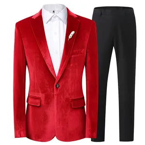 Men's Velvet Suit Jacket  Wedding Tuxedo, Formal Gala Dinner Blazer, Casual Evening Dress Coat