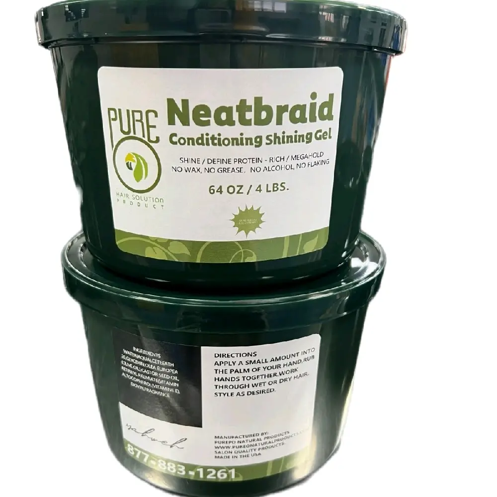 Neatbraid Pure Conditioning Shining Gel 64oz Frizz Control Hair Solution Formula No Alcohol No Wax No Grease
