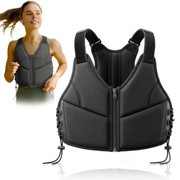 10LB Adjustable Weighted Vest for Women Breathable Workout Vest with Zipper & Lace-Up Design, Weight Training Vest for Running, Walking & Fitness