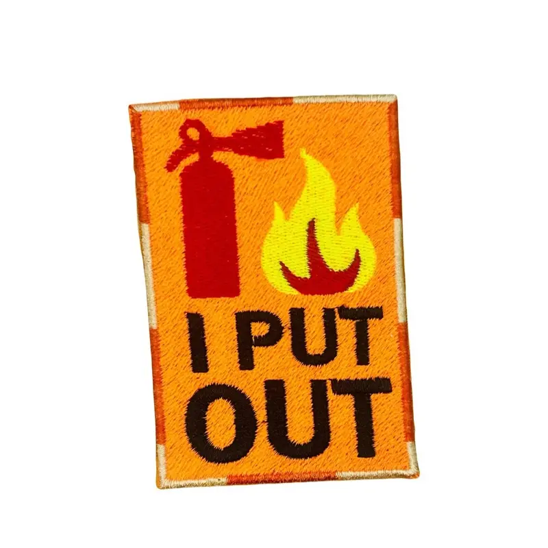 Funny Firefighter Iron-On Embroidered Patch