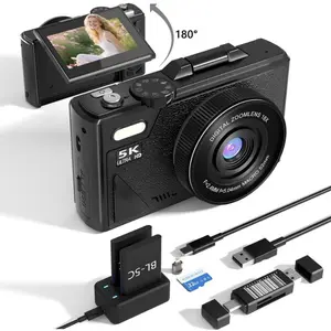 2026 Digital camera 5k,Portable Retro Camera,180° digital camera with flip screen,18X Digital Zoom vlogging camera,cameras for photography,Compact Travel Camera for Teens,Summer gifts