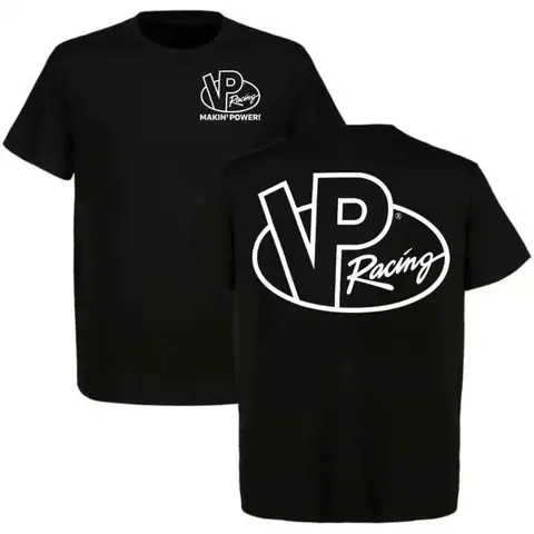 Women's Short-Sleeve Round Neck Casual T-Shirt, VP Racing Makin' Power Design, Bold Sports Racing Logo, Classic Motorsport Style, Ideal for Car Enthusiasts