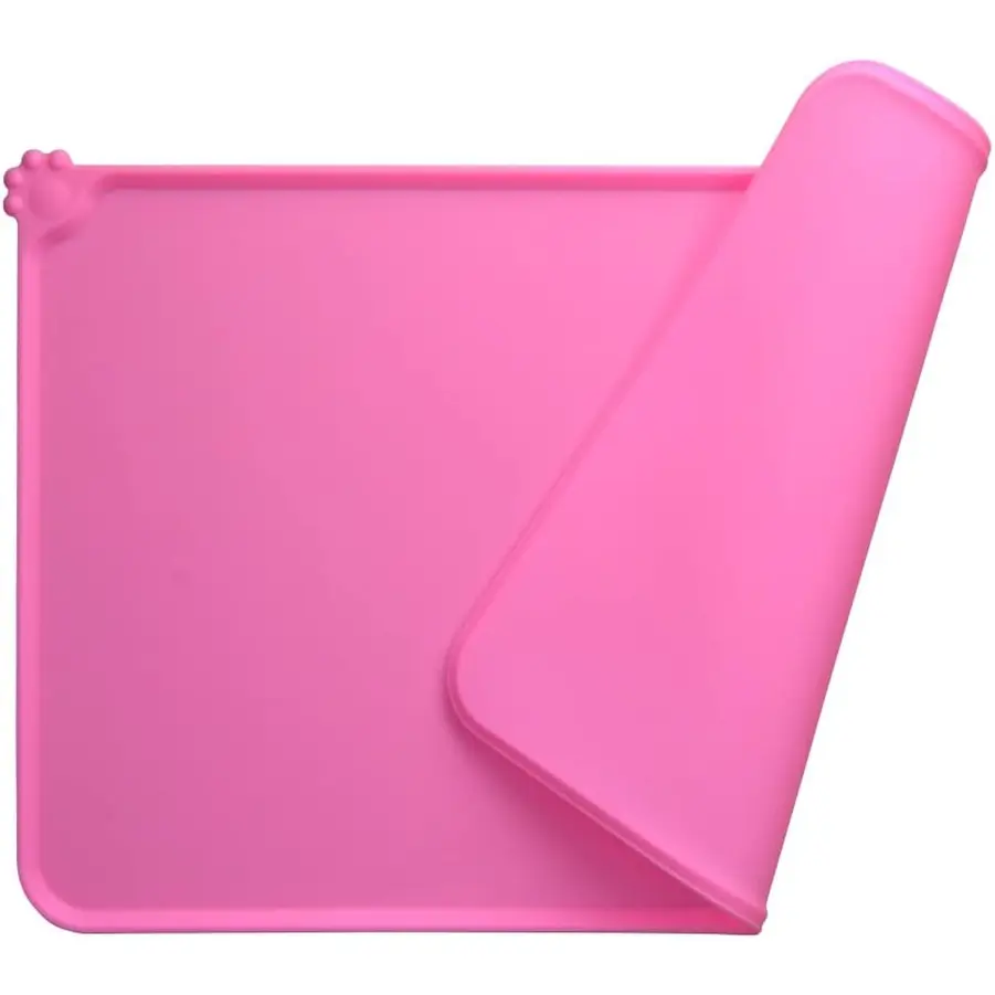 Non Slip Pet Feeding Mat Waterproof Dog Placemat for Small Animals (18.5"X11.8", Pink) Guardians