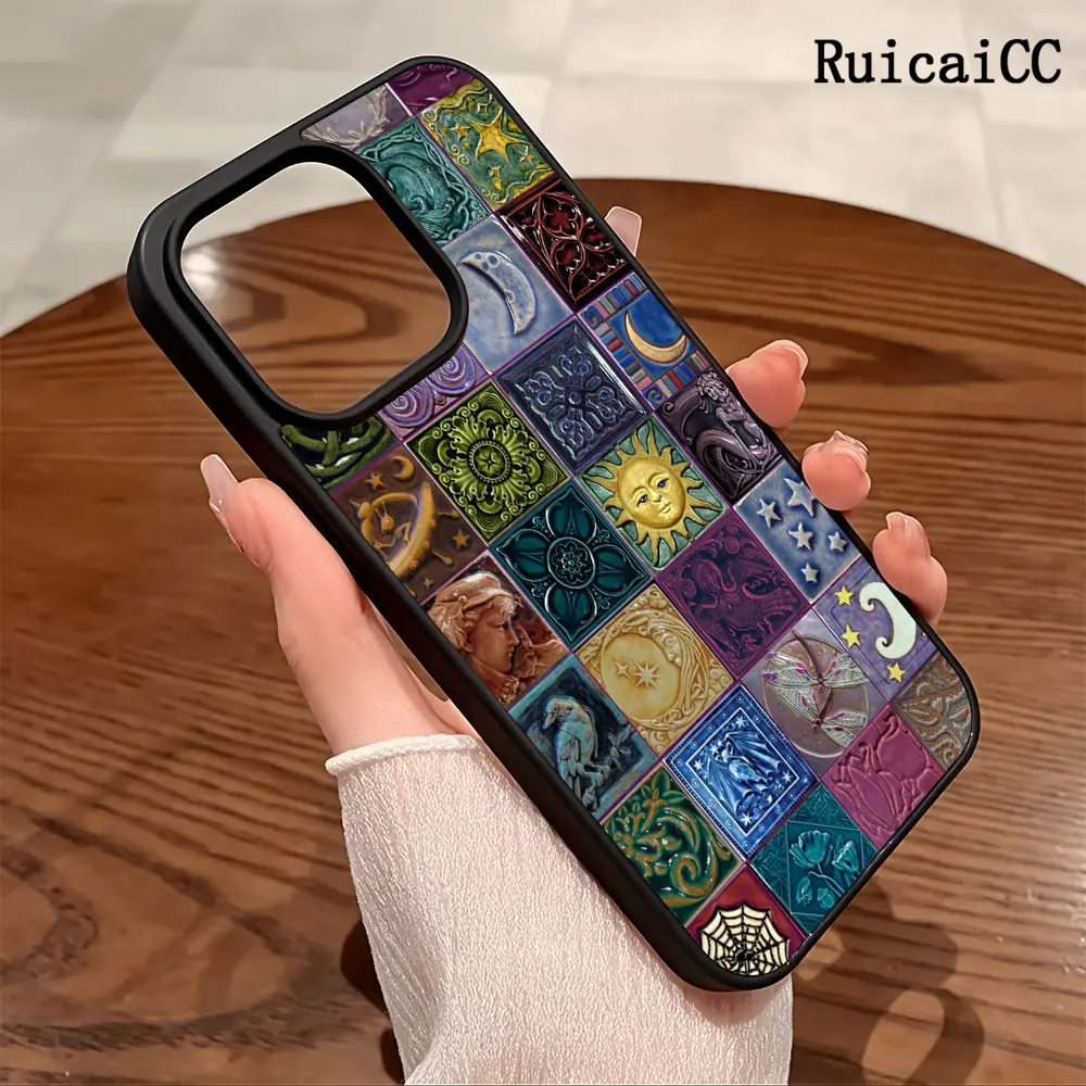 Premium Magnetic Phone Cases for iPhone11/12/13/14/15/16//17/Air/promax/Plus whimsigoth ceramic tile Collage 2k cased MagSafe Ready, Anti-Fall, Springtok and Ultra-Thin Design | Perfect for Everyday Use Screen Protector Resistance