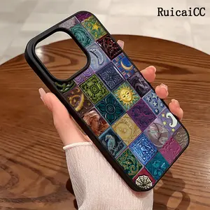 Premium Magnetic Phone Cases for iPhone11/12/13/14/15/16//17/Air/promax/Plus whimsigoth ceramic tile Collage 2k cased MagSafe Ready, Anti-Fall, Springtok and Ultra-Thin Design | Perfect for Everyday Use Screen Protector Resistance