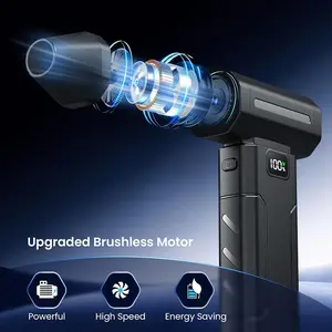 Electric Air Duster - Personal Cooling 3000mAh Rechargeable High Speed Dust Cleaning Fan Outdoor Small Handheld Electronic Air Duster Compressed Cordless Dust Removal Fan for Car Interiors Cabinets Closets Cordless Dust Blower