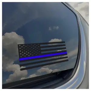 Thin Blue Line Flag Police Support Leo Vinyl Car Window Decal Sticker