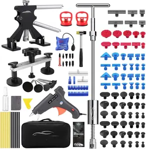 Dent Repair Kit - Slide Hammer, Glue  Dent Puller, Adjustable Bridge Puller, Suction Cup for Big and Small Auto  Paintless Dent Removal & Metal Surface Repair,Safe for