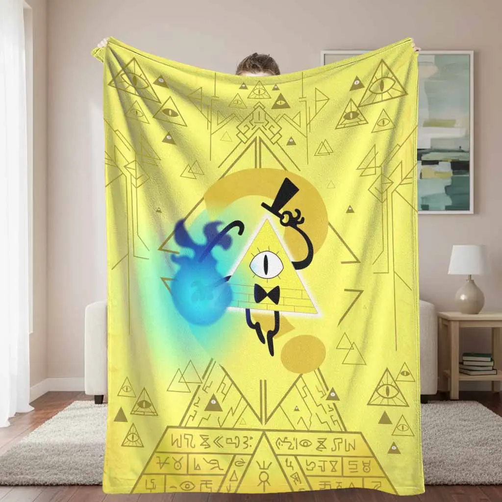 Mysterious Triangle Demon Flannel Blanket Featuring Illuminati Eye Pattern Ultra Soft Cozy Lightweight Warmth Breathable Fabric Perfect For Bed Sofa Couch Living Room Dorm Office Travel Camping Movie Night Gift