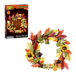 Brickcraft Bricktanicals Harvest Wreath Building Set, 382-Piece Fall Decor Model Kit for Adults & Teens 8+