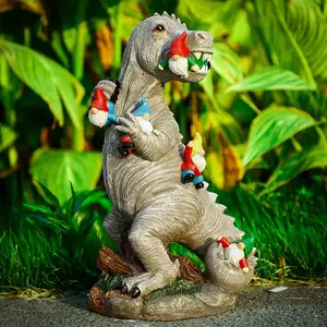 Handcrafted Resin Dinosaur Statue for Garden Decor, Weather-Resistant Outdoor Art Sculpture, Fun Yard Decoration for Kids & Adults