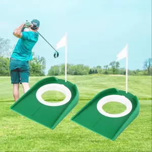 Golf Putting Cup with Flag, 2 Counts/set Indoor Golf Putting Hole, Golf Hole Training Aid Equipment, Golf Training Equipment for Indoor Outdoor Use