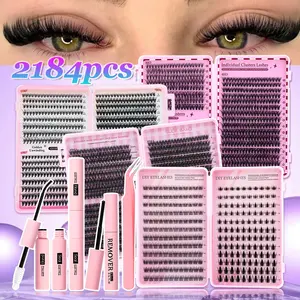 Large Capacity DIY False Eyelashes Cluster, Suitable for Beginners & Professionals, Easy Home Wear, Dense Curled Fake Lashes, Diy Dramatic Lashes