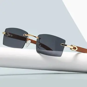 Luxury Brand Designer Small Square Rimless Sunglasses Women Men 2026 Fashion Vintage Popular Travel Sun Glasses For Male Eyewear