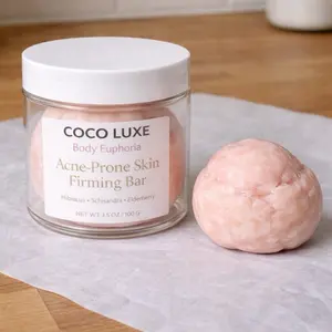 Coco Luxe Body Euphoria Acne-Prone Skin Bar with Hibiscus Schisandra & Elderberry for Gentle Cleansing Cleanser Facial Wash Soap|Acne Soap