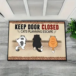 Cute Cat Pattern Door Mat, 1 Count Non-slip Floor Mat, Decorative Carpet for Home Living Room Bedroom Kitchen, Animal Print Rug, Home Decor