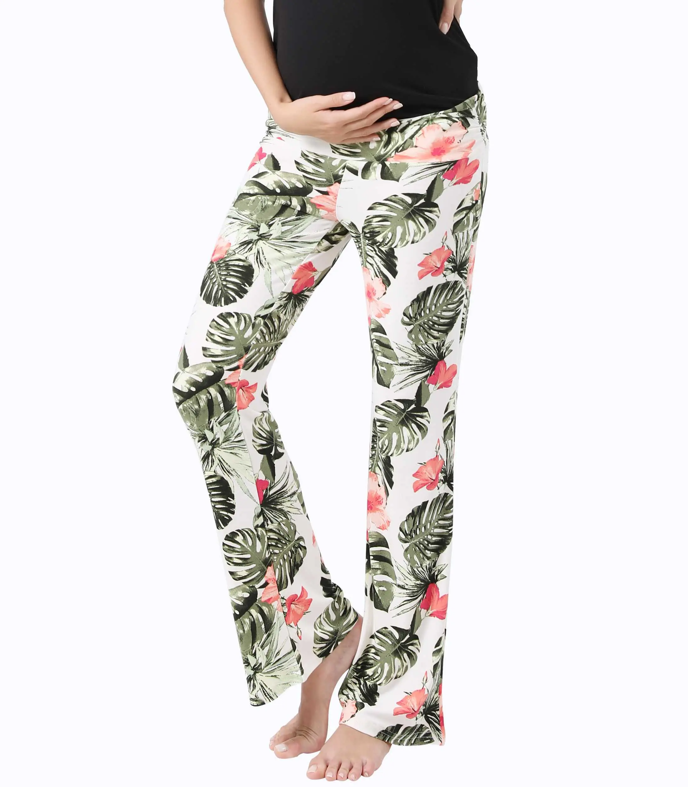 Alina Mae Maternity Below Bump Maternity Postpartum Pajama Pants (Floral)
