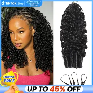 Bling Hair Burmese Curly Crochet Human Hair for Miracle Knots Boho Braids Burmese Curly Knotless Pre-Separated 50g / Bundle - Time-Saving,  4 to 5 Bundles Recommended for a Full Head