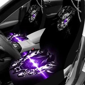 [Car Seat Covers Full Set] Universal Car Seat Covers for 5 Seats | Breathable Washable Car Seat Protector Dark Gothic Demon Mask Pattern Car Seat Sun Cover Car Seat Covers Front Seats 2 Pieces Stylish Auto Interior Decoration