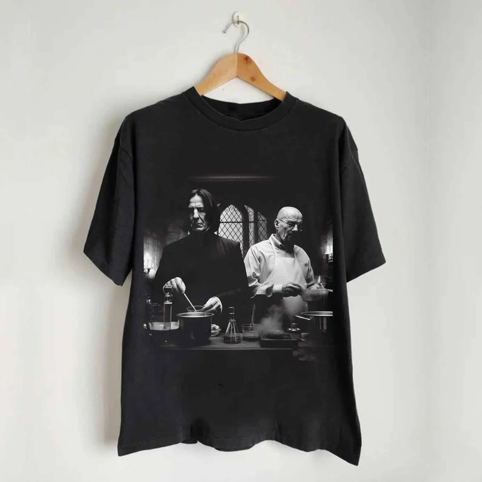 Severus Snape And Walter White In Drug Laboratory Cooking Shirt, Funny Meme Shirt, Movie Lovers Shirt, Vintage Style Shirt, Harry Potter Comfort Colors T-shirt