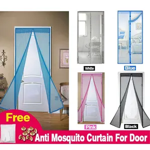 Magnetic Door Curtain, Mosquito Net, Anti Mosquito Curtain, Soft Mesh Magnetic Screen Door, Magic Tape Included, Easy Installation, Kitchen Door Curtain 90x210cm, Multiple Colors Available
