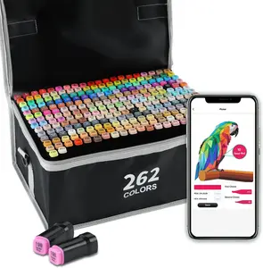 KIDGENIUS Dual-Tip Alcohol Markers, Available in 120/168/262 Vibrant Colors, Waterproof, Quick-Dry & Refillable Art Pens for Hand Drawing and Various Illustrations, Exclusive Easter Gifts & Premium Art Sets for Holiday Events