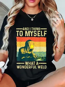 100% Cotton Unisex Funny Vintage Welding Design For Men Dad Blacksmith Worker T-Shirt Casual Top