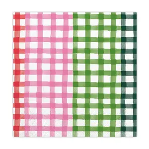 Gingham Beverage Napkins