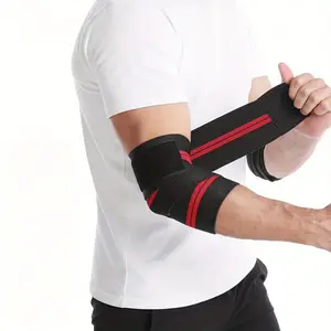 1 Adjustable Sports Elbow Brace, Fitness Elbow Sleeve, Arm Compression Sleeves, Elbow Guard with Anti-Slip and Breathable Design (Unisex), for Home and Gym Weightlifting Elbow Protection
