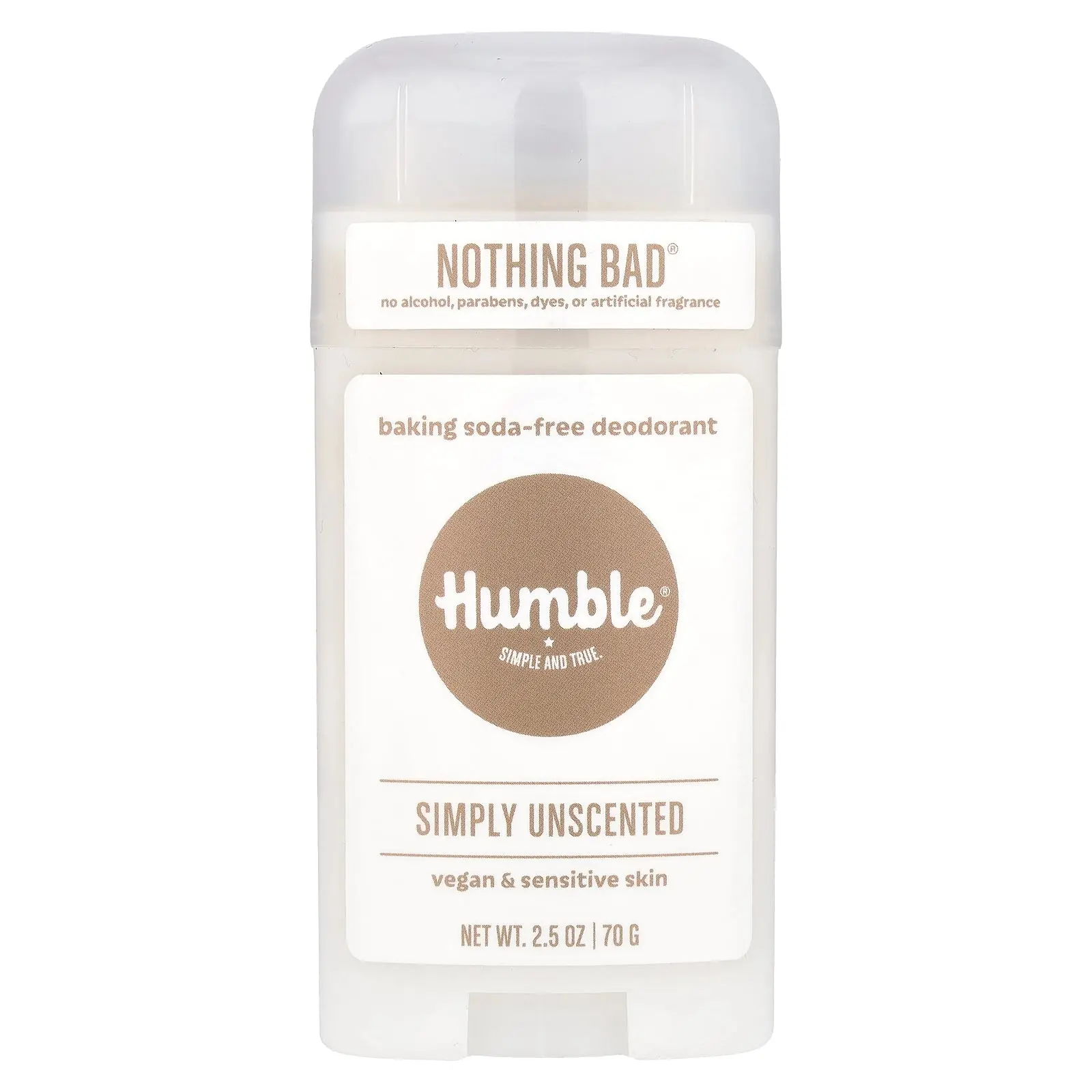 Humble Brands Baking Soda-Free Deodorant, Simply Unscented, 2.5 oz (70 g)