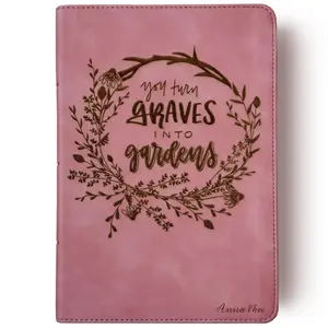 Personalized CSB Bible - Pink - You Turn Graves Into Gardens - Garden and Crown of Thorns Wreath - Hand Lettered and Engraved