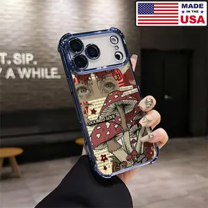 Doomed Love Mushroom Vintage Aesthetic Design Pattern Casing For iPhone 17 16 15 14 13 12 Samsung 22 23 24 25 Plus Pro Max Ultra Soft Silicon TPU Shockproof Protector Vintage Unique Fashion Mobile Phone Case