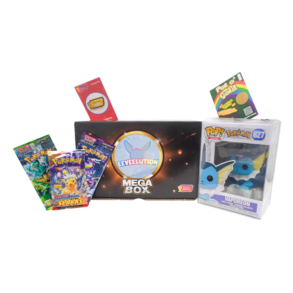 Eeveelutions Mega Box - Funko Pop, Booster Packs, Enamel Pin & Bonus Items