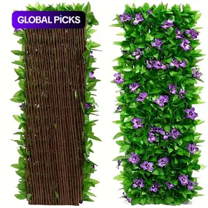 Retractable Garden Fence Screen | Artificial Hedge Privacy Panel, Expandable Grid Panel for Backyard, Patio, Wall & Outdoor Decor