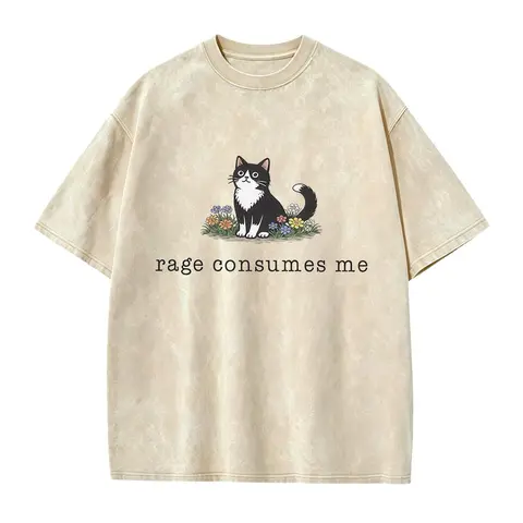 Funny Cat Meme Shirt, Rage Consumes Me, Oversize, Women, Mens, Cat T-shirt