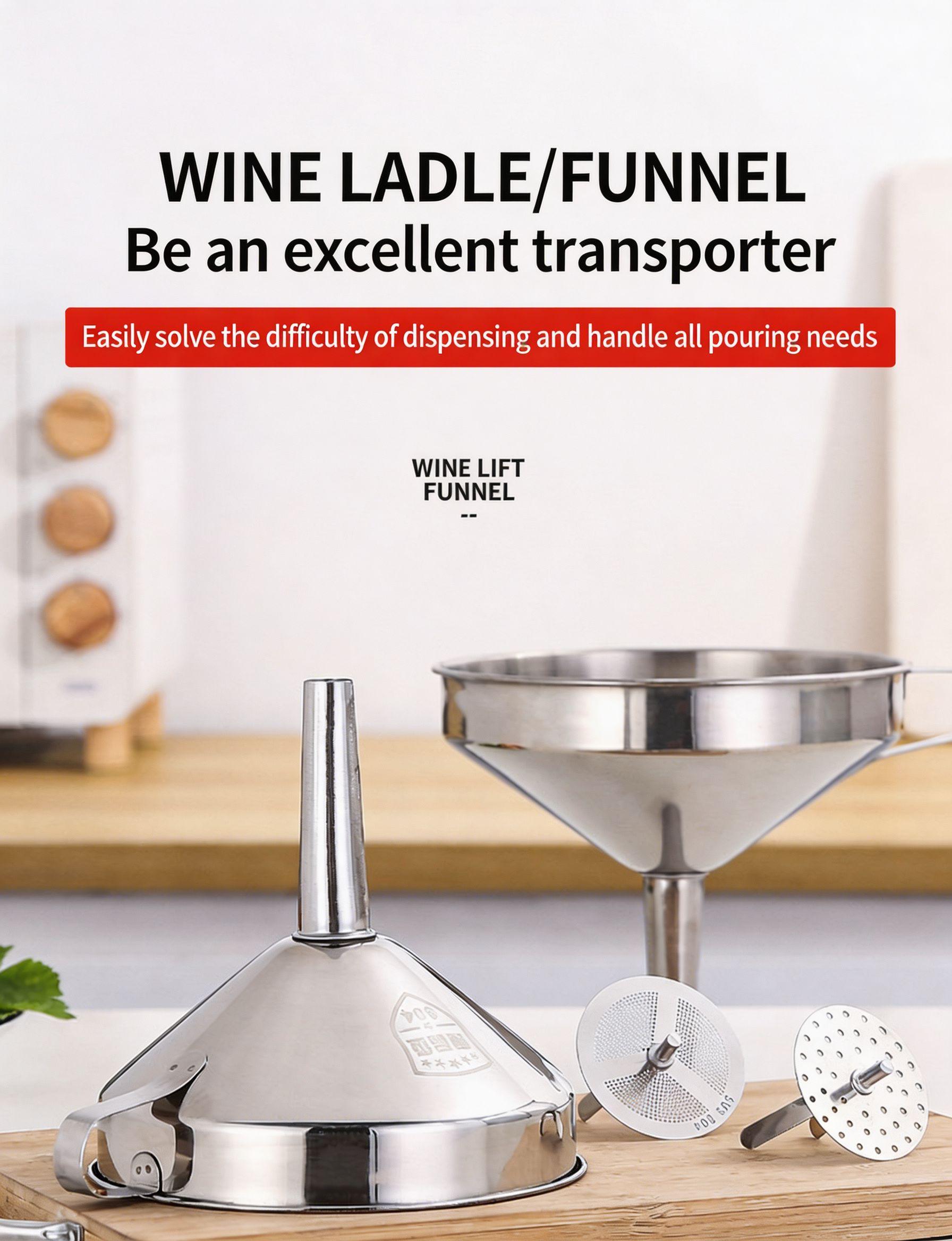 Viral Kitchen Hack 3Piece 304 Stainless Steel Funnel Set Ultimate 2026 Home Organization Must-Have  Includes Filter Screen & Cleaning Brush  Perfect for Essential Oils Spices & Liquid Filling – Durable & Professional Grade