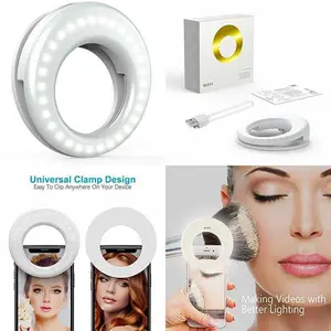 Selfie Light Ring Lights LED Circle Cell Phone Laptop Camera WHITE NEW Accessories Compact