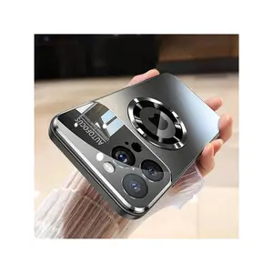 [Luxury Titanium Phone Case] Titanium Metallic Luxury Phone Case |       Magnetic Wireless Charging Case For IPhone 16 15 14 13 12 Pro Max |       Shockproof Glass Camera Lens Protection Cover