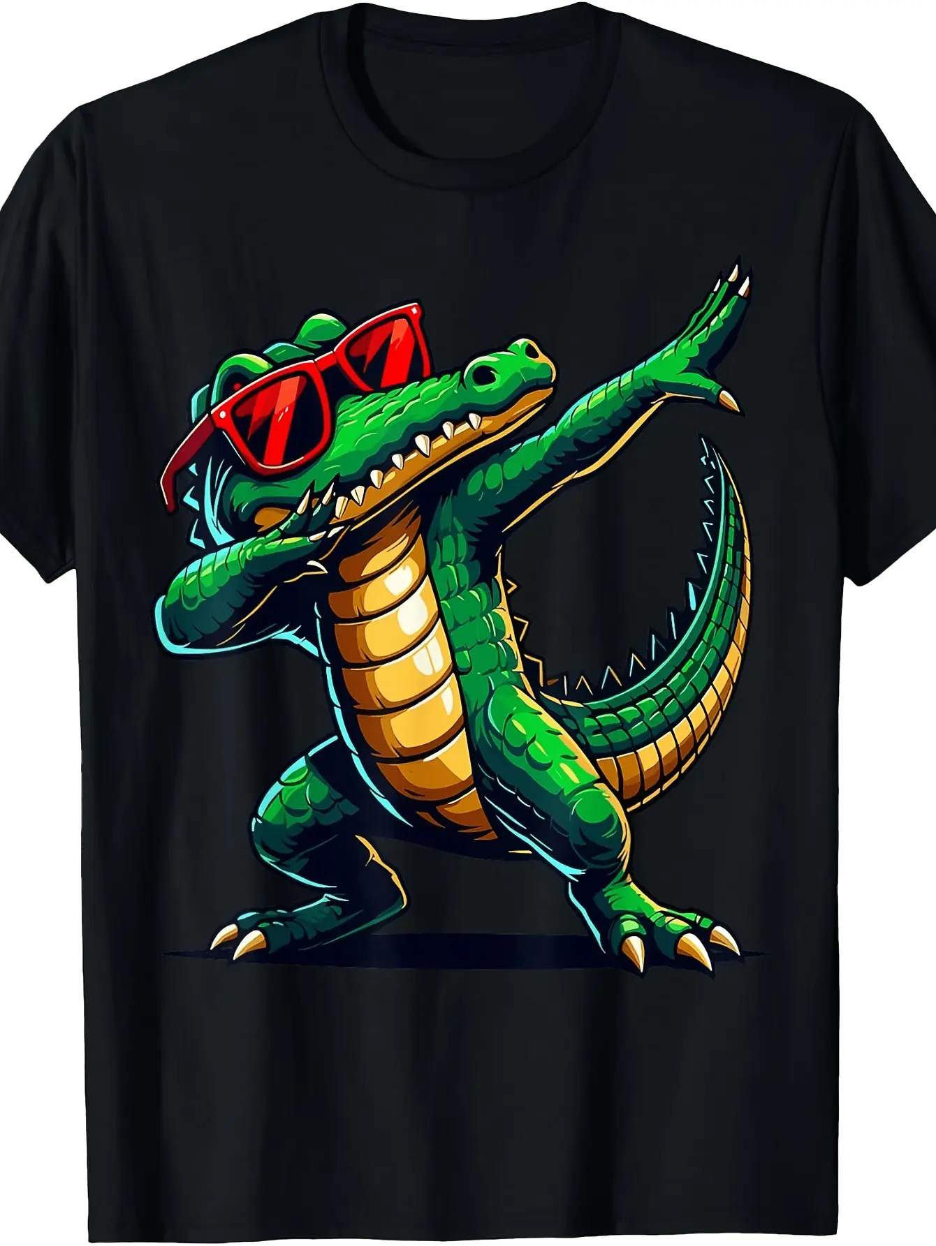 Dabbing Crocodile with Fashion Glasses Alligator Animal T-Shirt